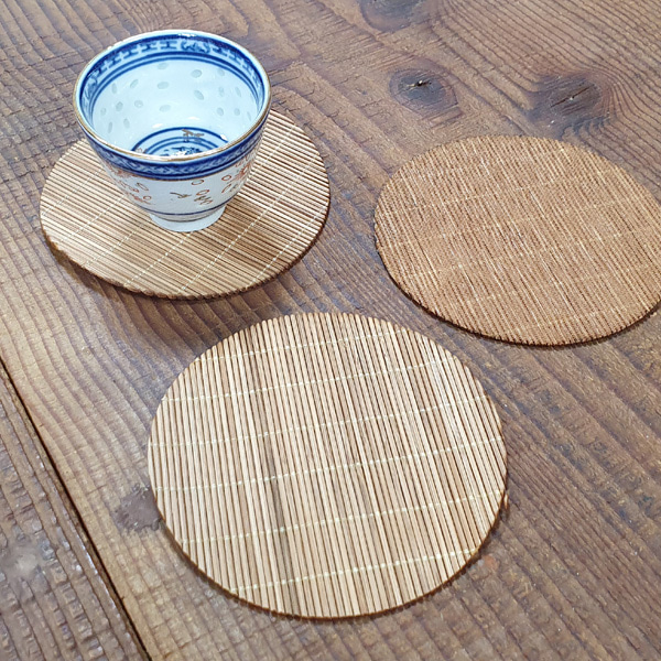 대나무발형 찻잔받침 10cm 컵받침 잔탁 티코스터 1개